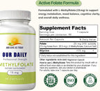 Our Daily Vites L-Methylfolate 15mg – Metilfolato Activo 5-MTHF, 90 Cápsulas