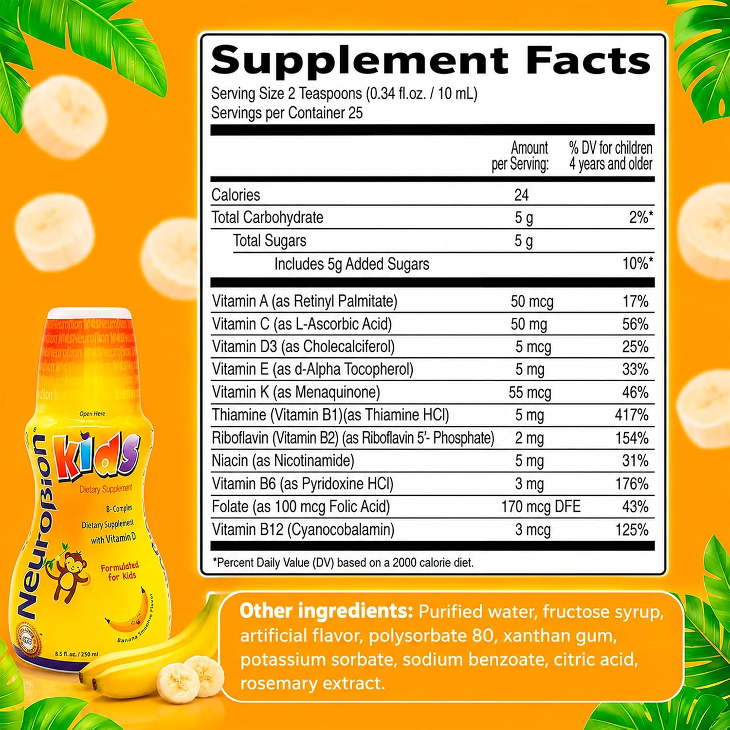 Neurobion Kids B Complex Líquido - Multivitamínico para Niños - 250 ml