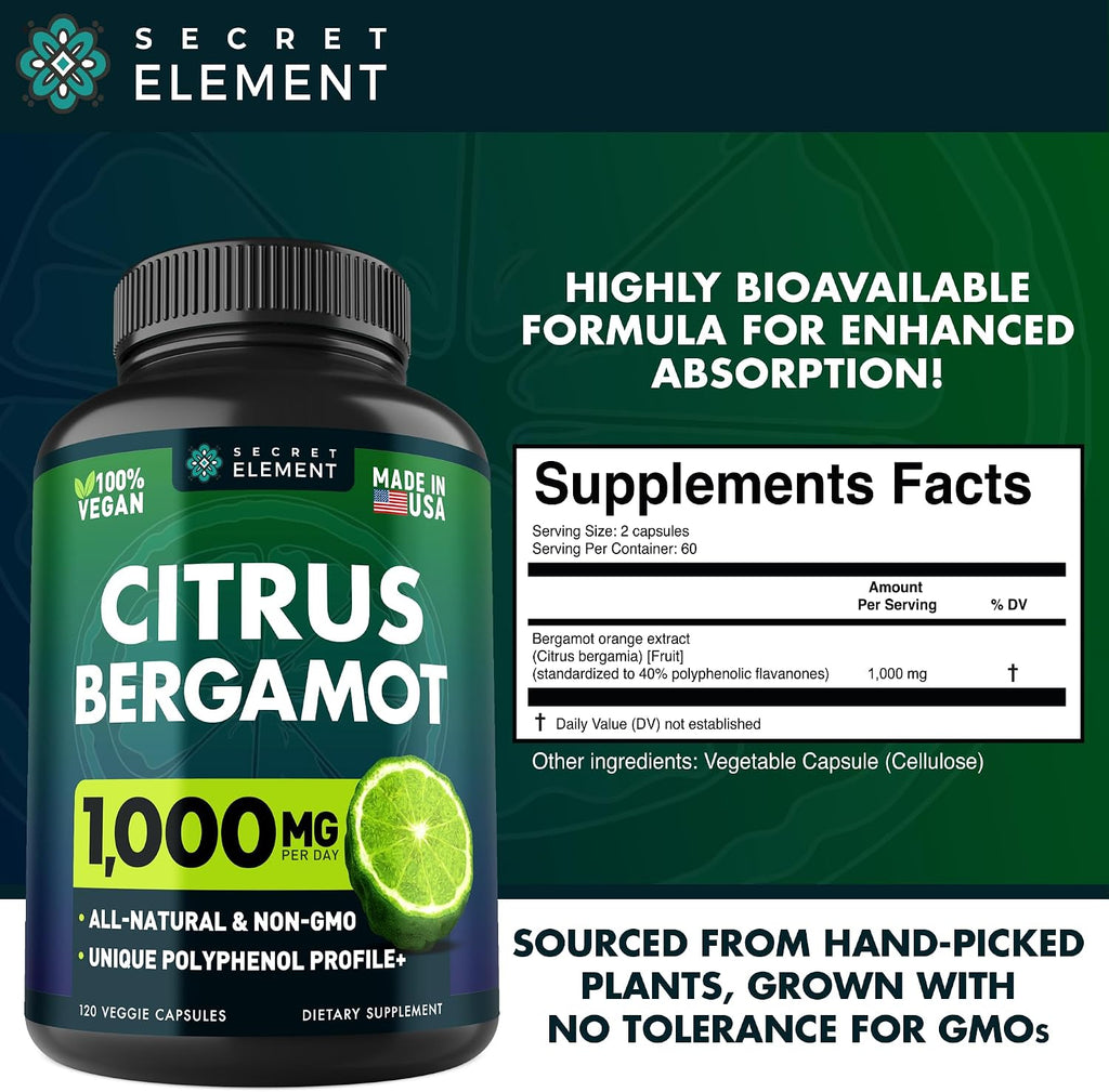 Citrus Bergamot Extract 1000mg - 120 Cápsulas Veganas
