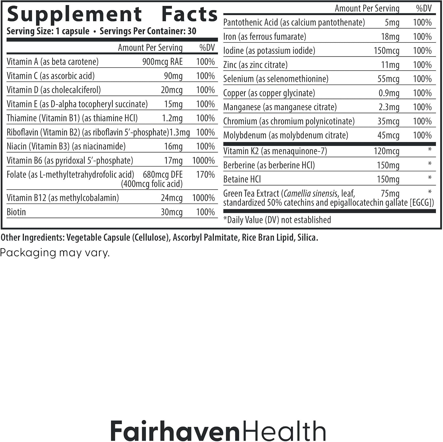 Fairhaven Health Menopause Multivitamin Essentials - Multivitamínico para Mujeres 40+