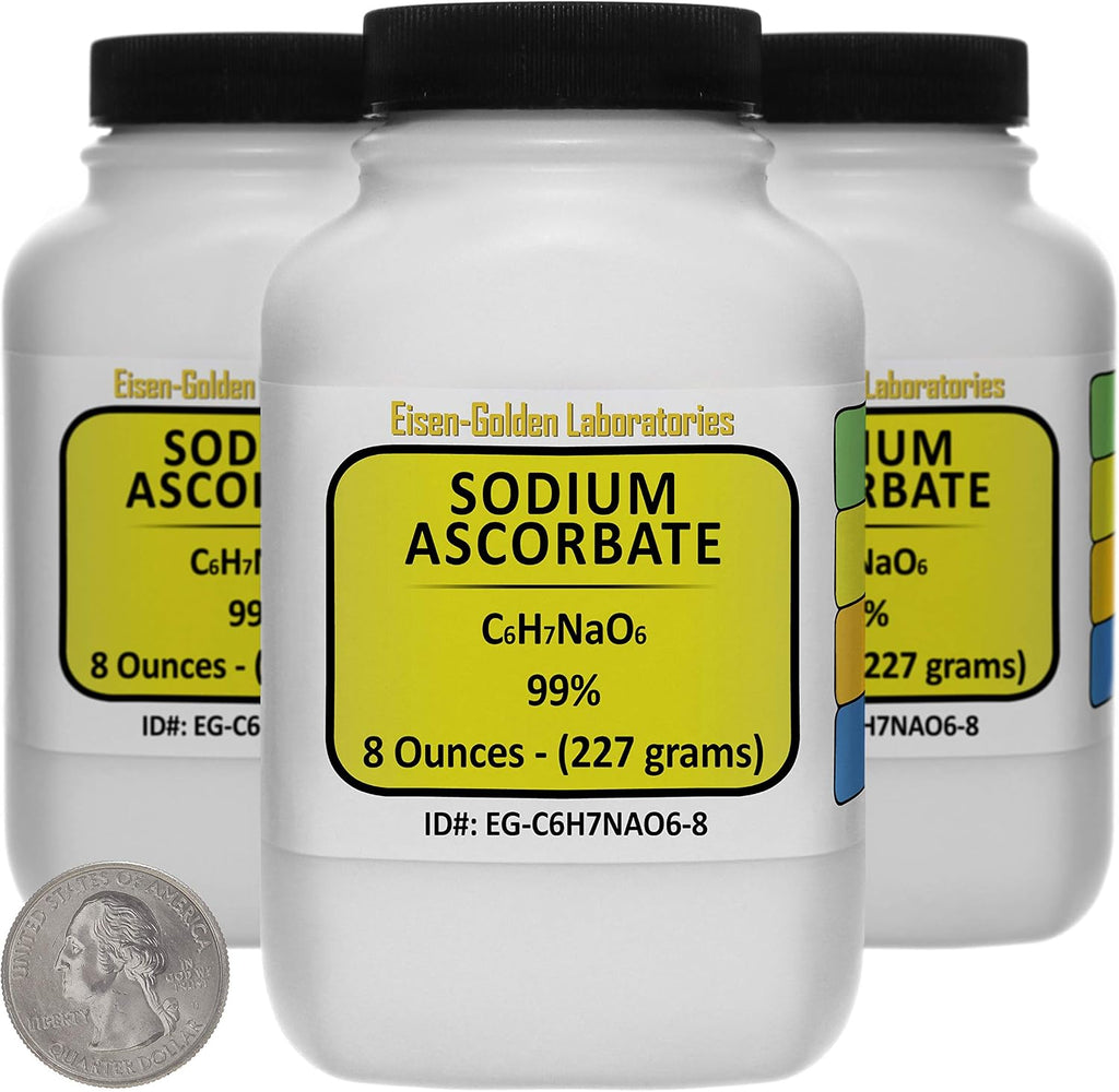 Sodium Ascorbato [C6H7NaO6] 99% USP Grado Alimentario en Polvo 113g