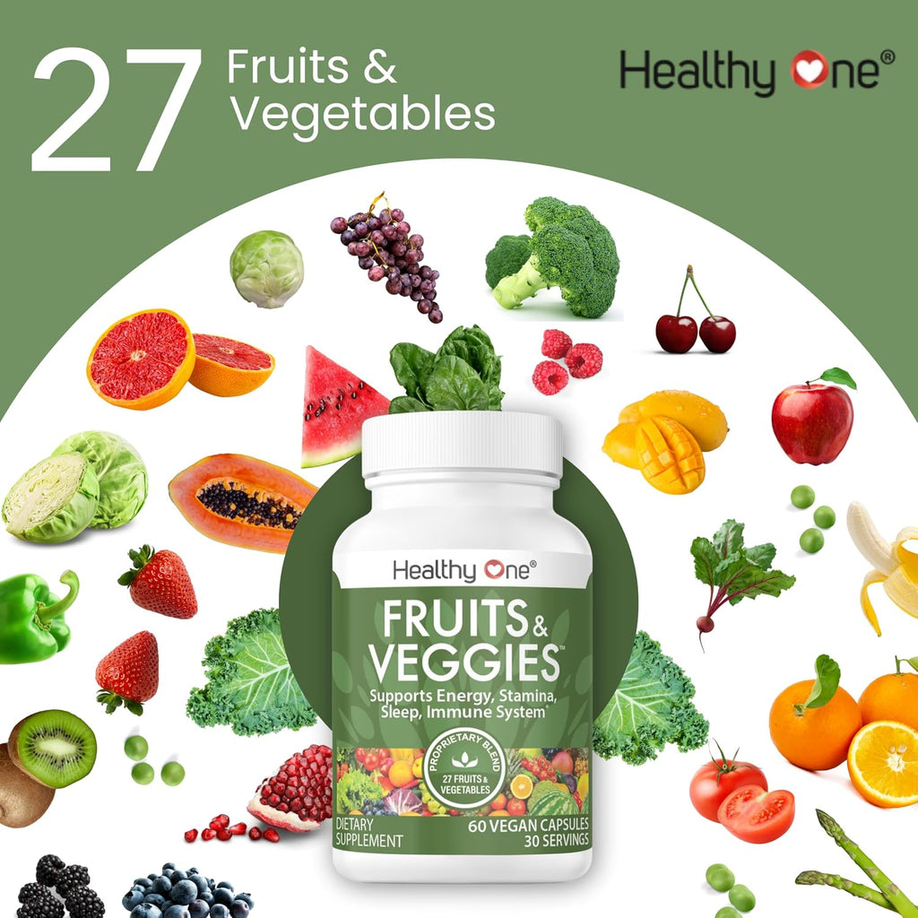 Fruits & Veggies Formula - 27 Frutas y Verduras Enteras Ecológicas - 60 Cápsulas (30 Días)