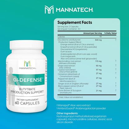 Mannatech GI-Defense Butyrate Supplement - 60 Cápsulas