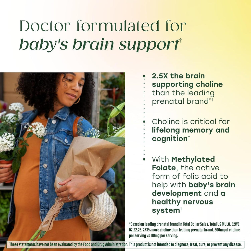 MegaFood Baby & Me 2 - Vitaminas prenatales con folato, colina, hierro, yodo - 60 comprimidos (30 dosis)