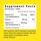Sunshine Vitamina D3 con K2, 5000 UI D3 + 100 mcg K2, 60 Comprimidos