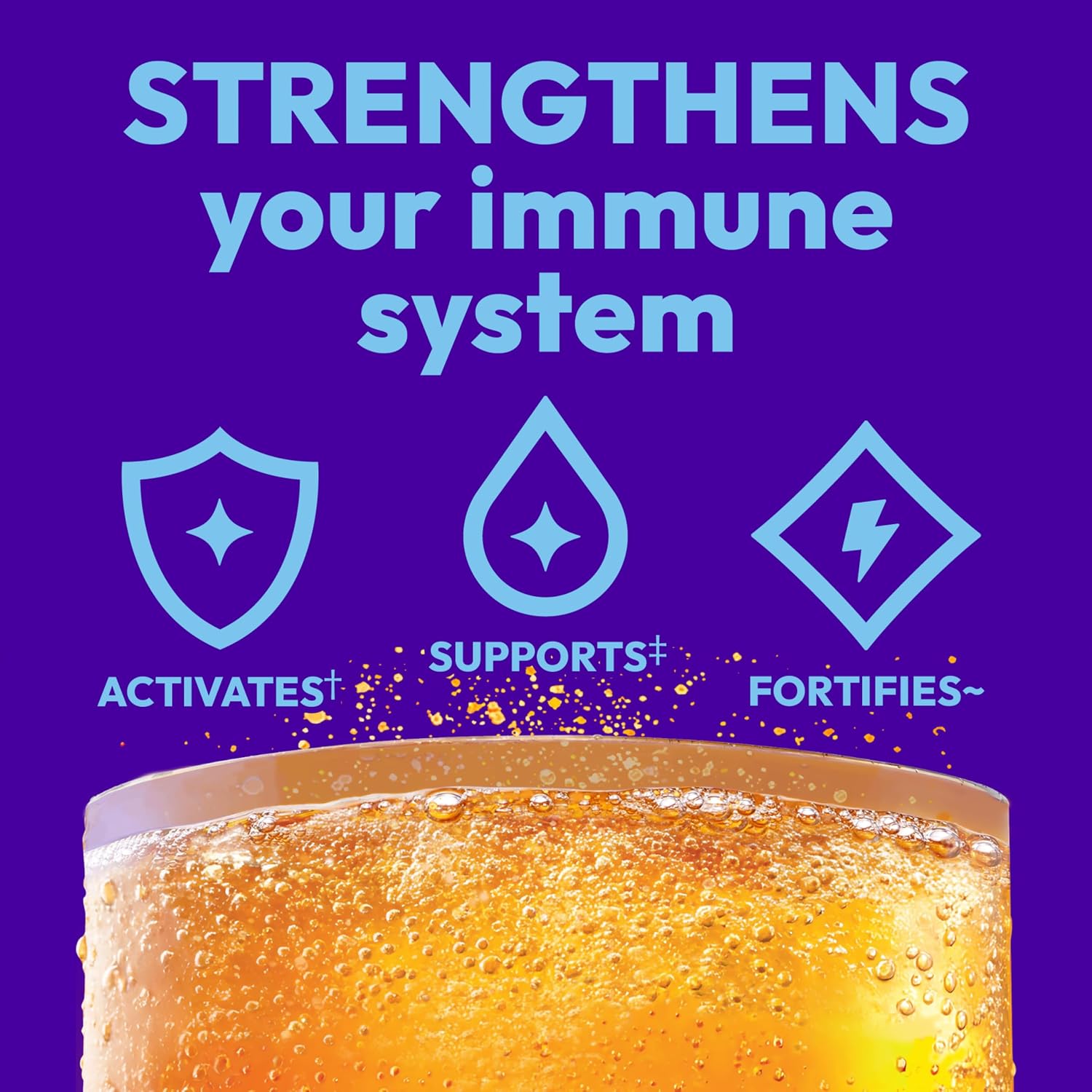 Emergen-C Immune+ Triple Action Immune Support Powder, BetaVia®, 1000mg Vitamin C, B Vitamins, Vitamin D, and Antioxidants, Super Orange – 30 Count
