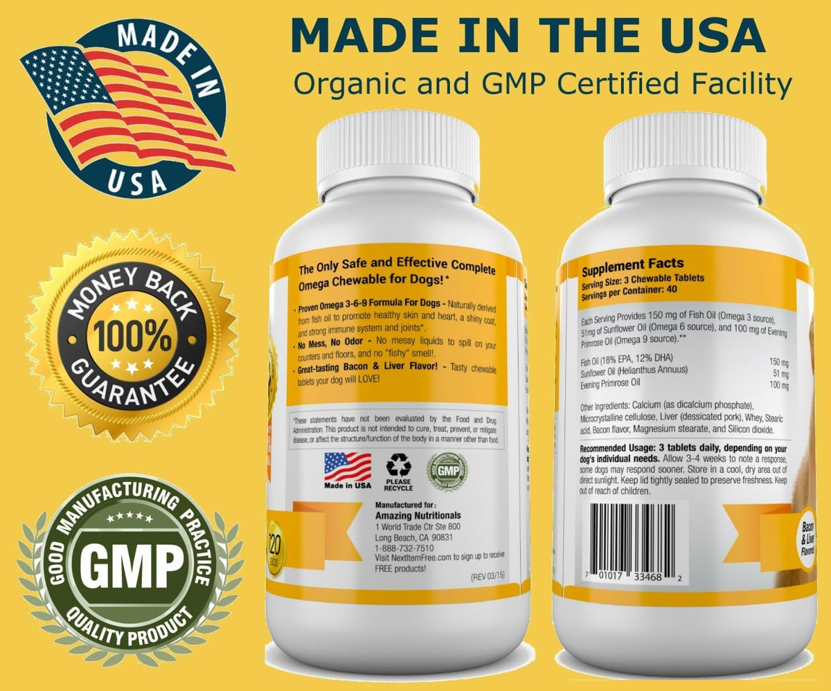 Amazing Omega 3 para Perros - 120 – Concentración de EPA y DHA: Busca un producto que especifique la cantidad de – Image 6
