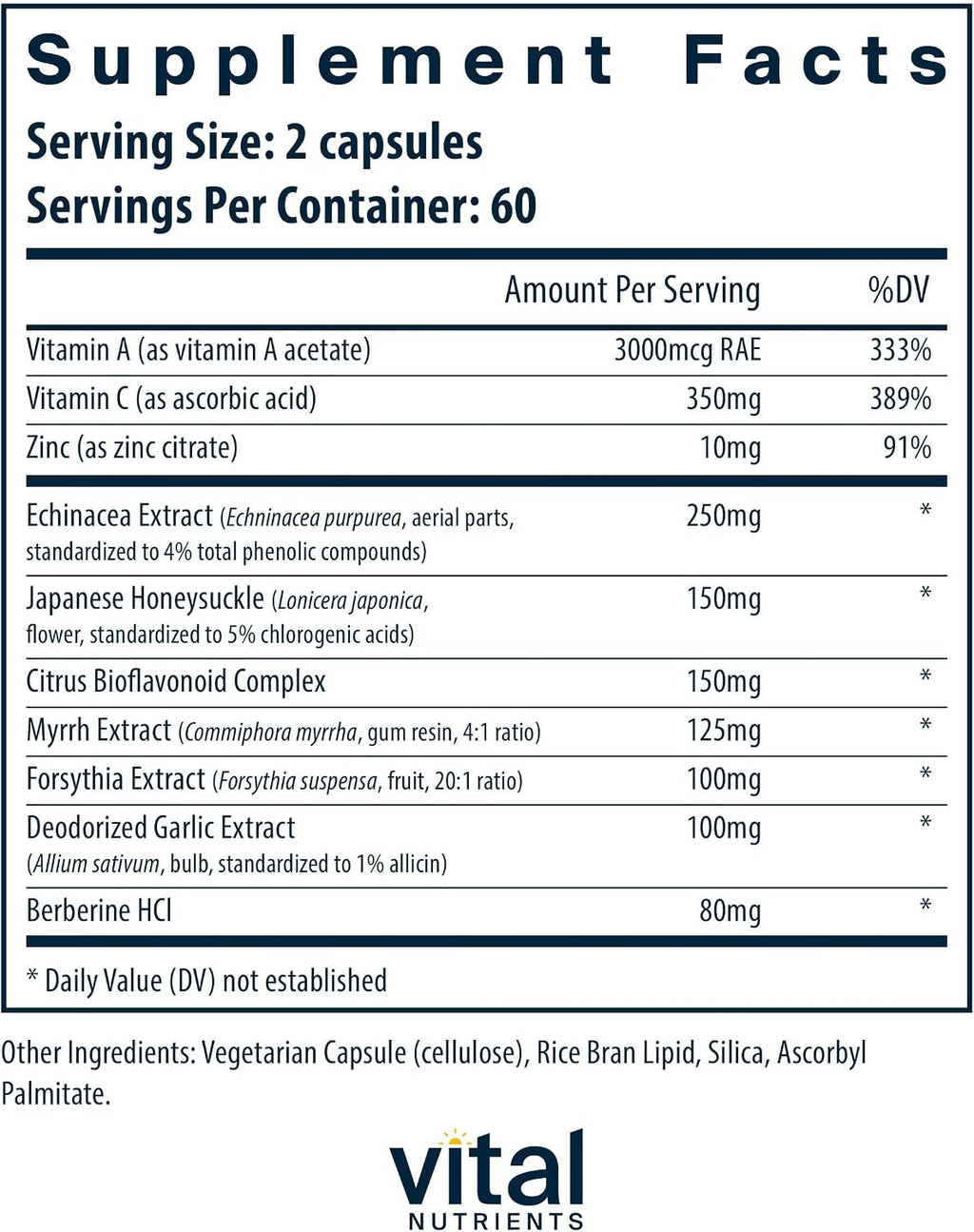 Vital Nutrients Herbal Biotic - Apoyo Inmunitario Herbal - 120 Cápsulas