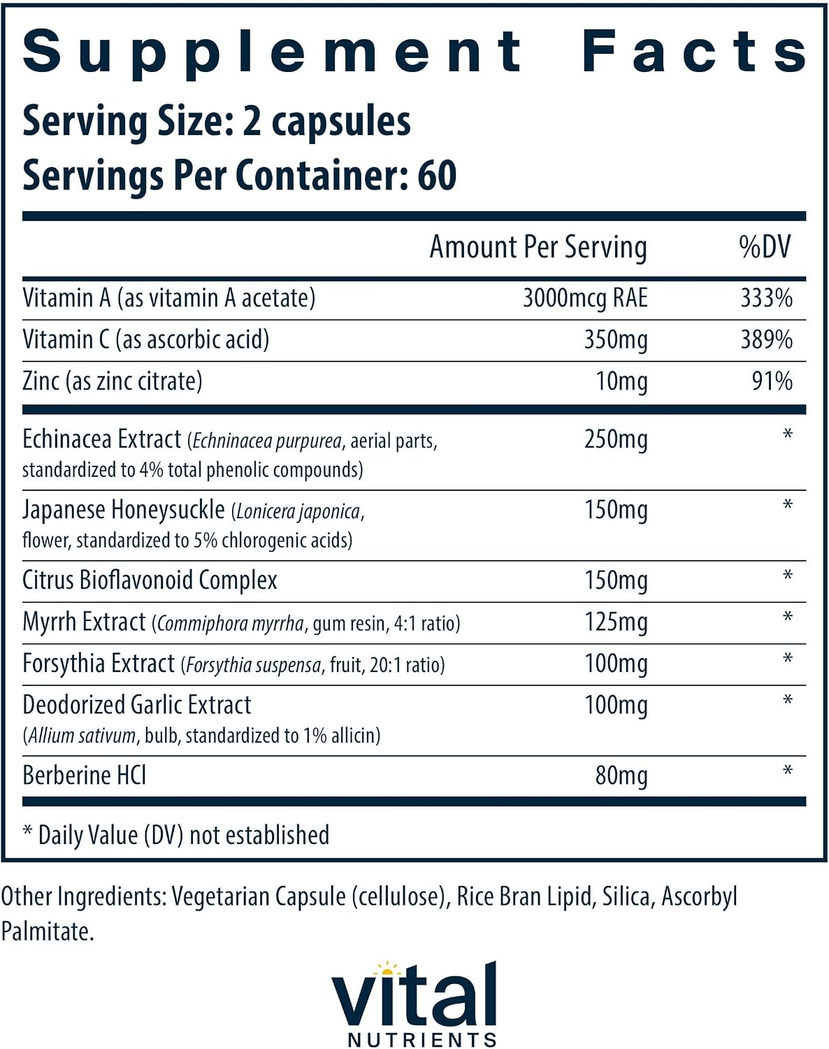 Vital Nutrients Herbal Biotic - Apoyo Inmunitario Herbal - 120 Cápsulas