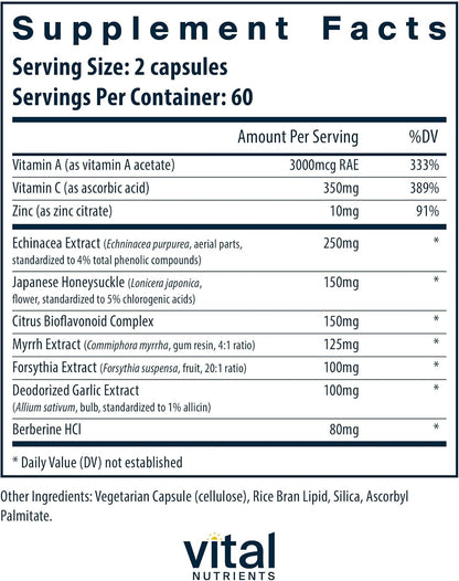 Vital Nutrients Herbal Biotic - Apoyo – La vitamina A contribuye al funcionamiento normal del sistema inmunitario. – Image 2