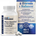 ZnS Myo-Inositol y D-Chiro Inositol - Complemento para Mujeres - Fórmula 40:1 - 120 Cápsulas (30 Días)