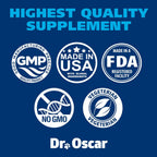 Dr. Oscar Suplemento de Taurina para Perros con L-Carnitina, 120 Comprimidos Masticables, 500mg de Taurina por cada 25lbs de Peso