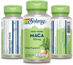 SOLARAY Raíz de Maca 525mg – Apoyo Energético y Vitalidad, No-GMO, Vegano, 100 Cápsulas