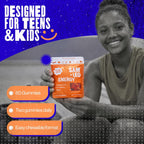 SAM+LEO Gominolas de Complejo B con Biotina para Niños y Adolescentes - Sin Cafeína - Sabor Fresa (60 uds)