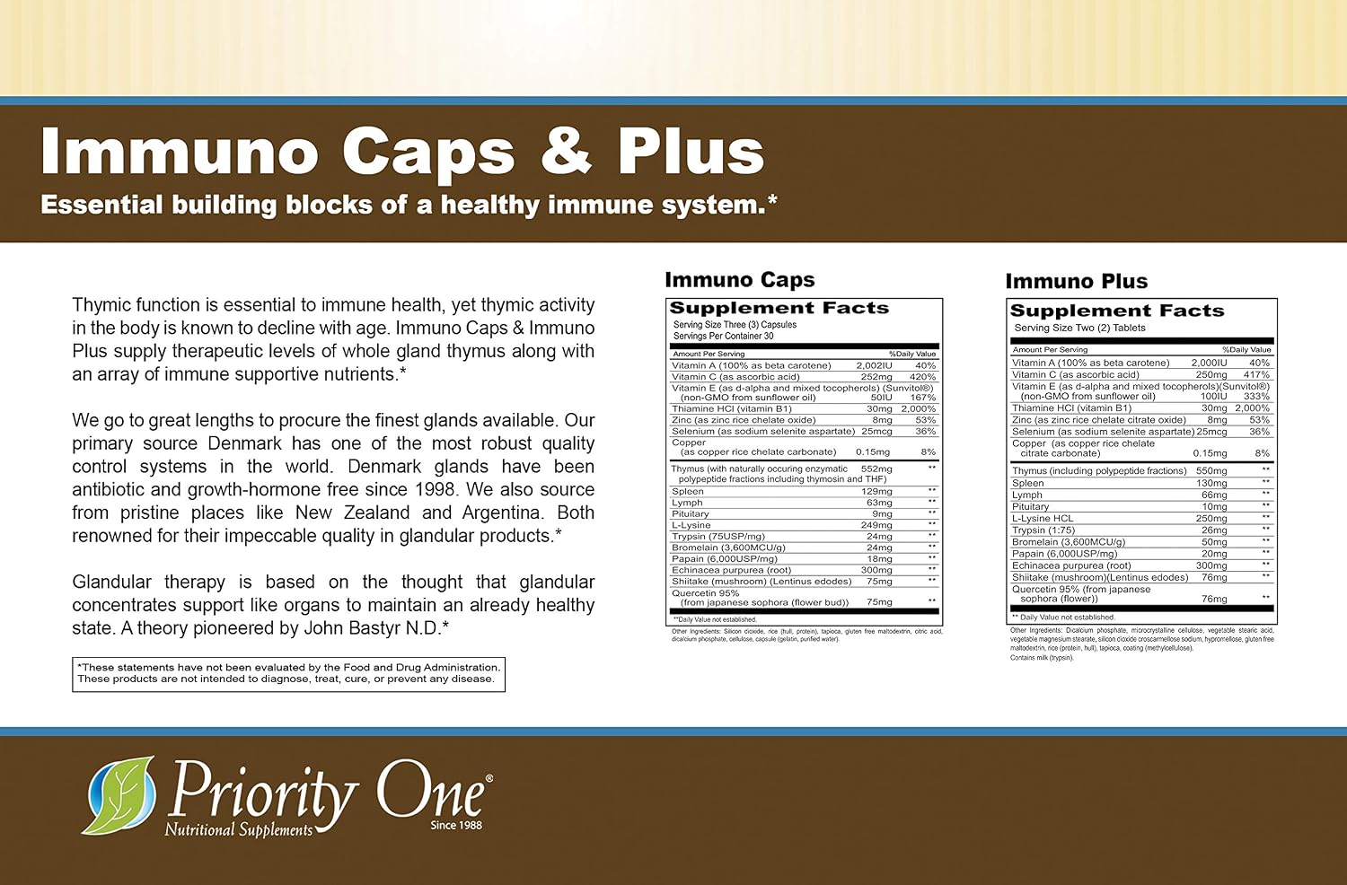 Priority One Vitamins Immuno Caps 90 Cápsulas – Apoyo al Sistema Inmunitario