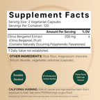 NatureBell Citrus Bergamot, 240 Cápsulas Vegetales – Extracto Real de Fruta con Flavanonas Polifenólicas – No Transgénico, Certificado cGMP