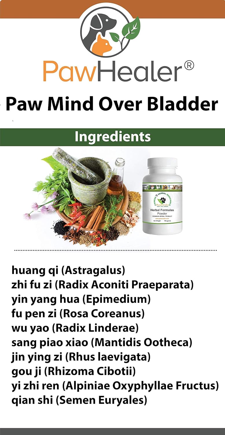 Paw Mind Over Bladder - Remedio Herbal para la Incontinencia Urinaria en Perros - 100g en Polvo