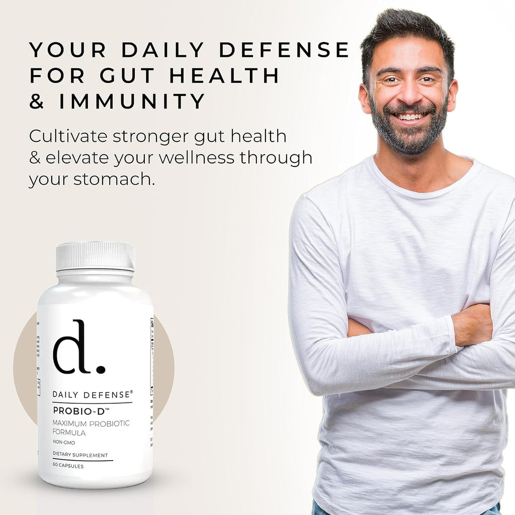 Daily Defense Probiotic Immune Support - Probióticos Diarios para Hombres y Mujeres - 60 Cápsulas, PROBIO-D
