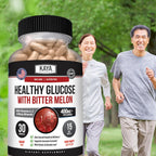 Kaya Naturals Healthy Gluco con Melón Amargo - Suplemento de 20 Hierbas, Vitaminas y Minerales, 30 Cápsulas