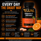 LUAL Vitamina C 500 mg Comprimidos Masticables Sabor Tropical, 200 Unidades