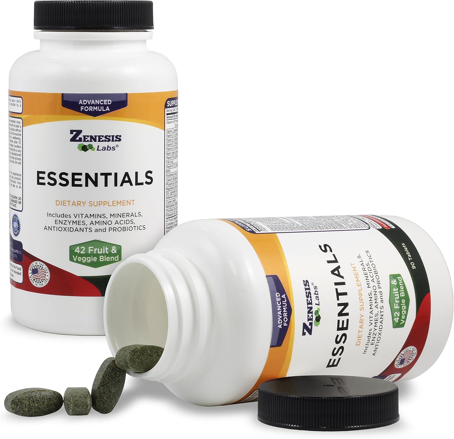 Essentials Natural Multivitamin - with Minerals, Enzymes, and Probiotics - 90 Tablets