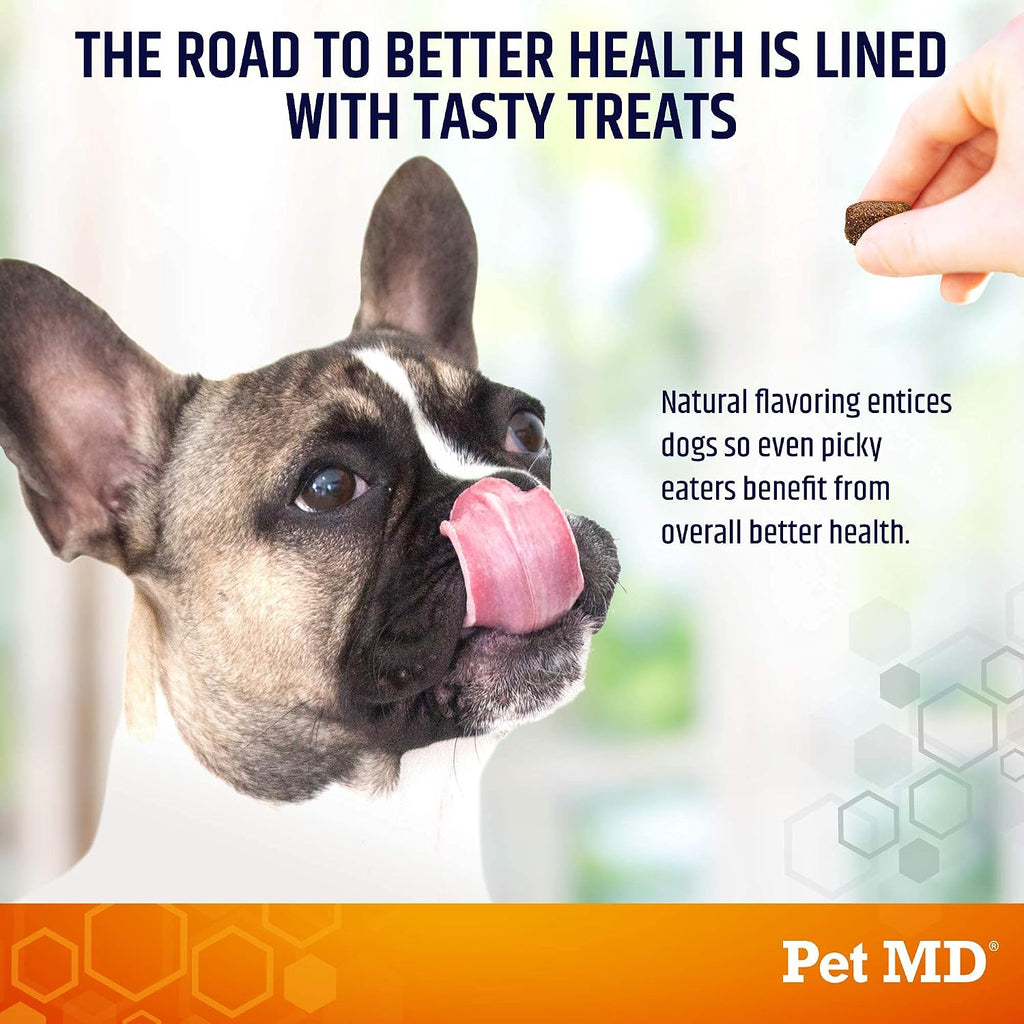 Pet MD Salmon Omega Bites para Perros - Suplemento para Piel y Pelaje - 120 unidades
