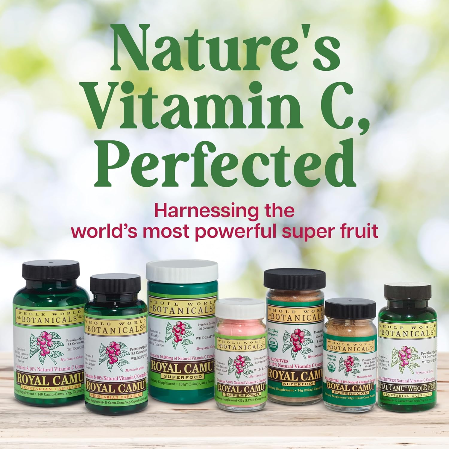 Whole World BOTANICALS Royal Camu, 140 Cápsulas