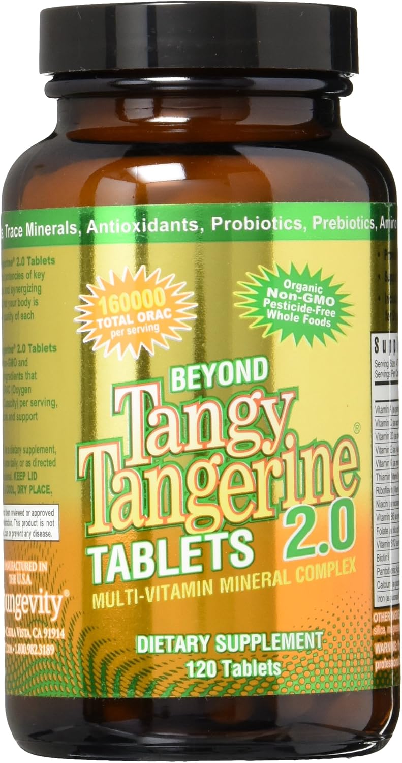 Youngevity Beyond Tangy Tangerine 2.0 Complejo Multivitamínico y Mineral - 120 Comprimidos