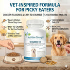 Nutrition Strength Vitamina B12 para Perros con Folato y Calcio - 120 Comprimidos Masticables