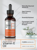Horbäach Aceite de Vitamina E, 13,800 UI, 28 ml (1 oz) - Suplemento Líquido Natural, Vegetariano, Sin OGM y Sin Gluten