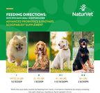 NaturVet Scoopables Probióticos Avanzados para Perros - Probióticos Masticables y Enzimas Digestivas - Sabor a Bacon Ahumado | Bolsa de 312g