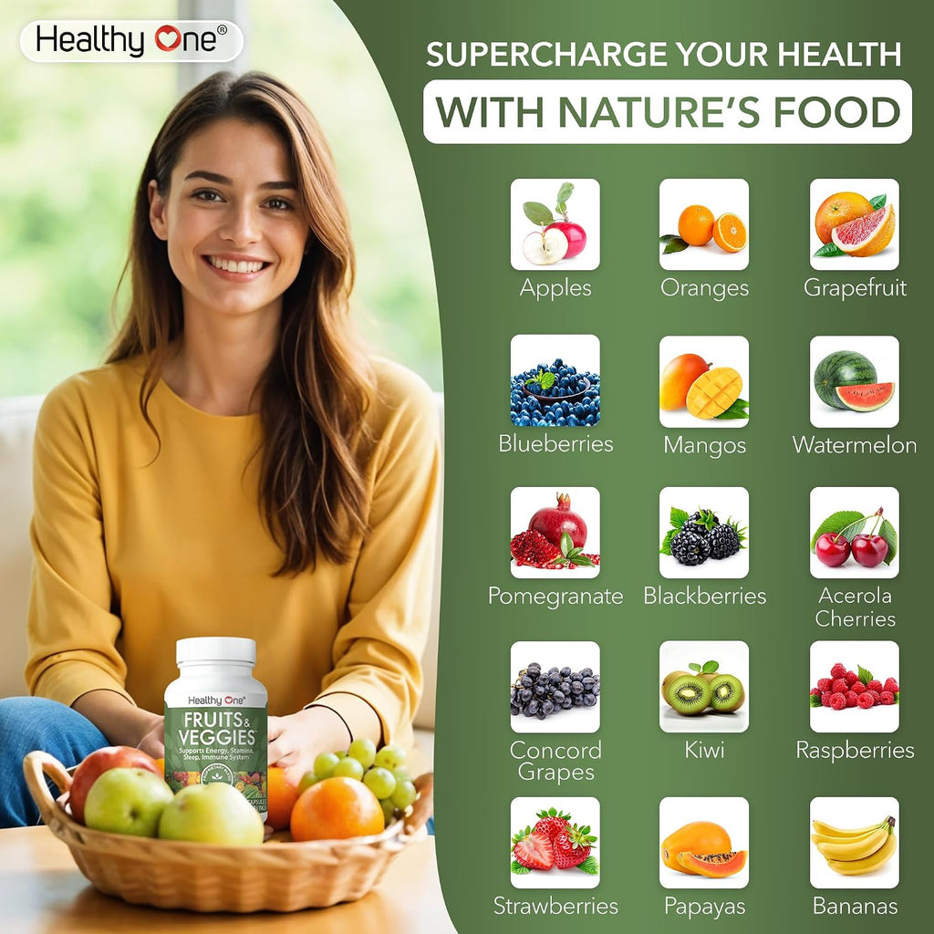 Fruits & Veggies Formula - 27 Frutas y Verduras Enteras Ecológicas - 60 Cápsulas (30 Días)