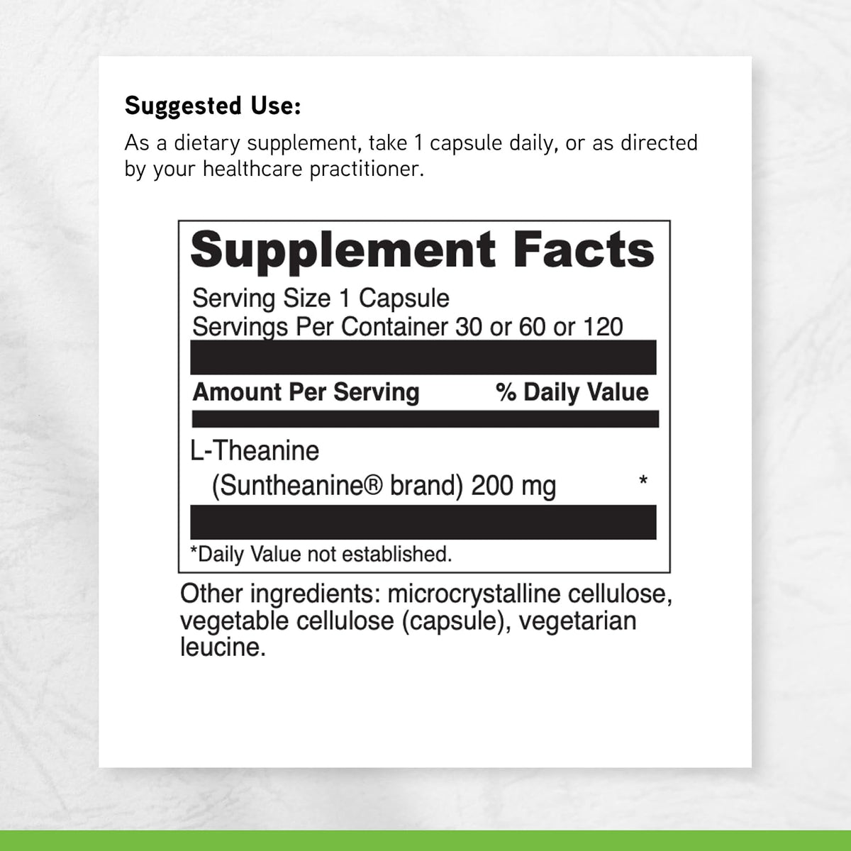 DAVINCI Labs L-Theanine - Suplemento para Concentración, Enfoque y Relajación - 200 mg por Porción - 120 Cápsulas – Image 6