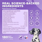 Golosinas Multivitamínicas 15 en 1 para Perros con MSM, Glucosamina y Quercetina – Apoyo Articular, Piel y Digestión