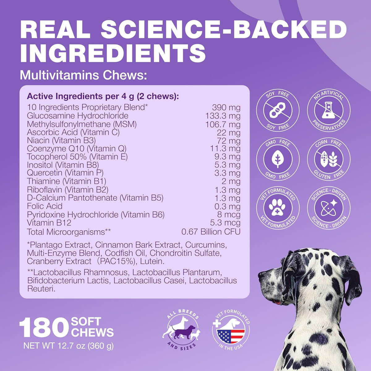 Golosinas Multivitamínicas 15 en 1 para Perros con MSM, Glucosamina y Quercetina – Apoyo Articular, Piel y Digestión – Image 5