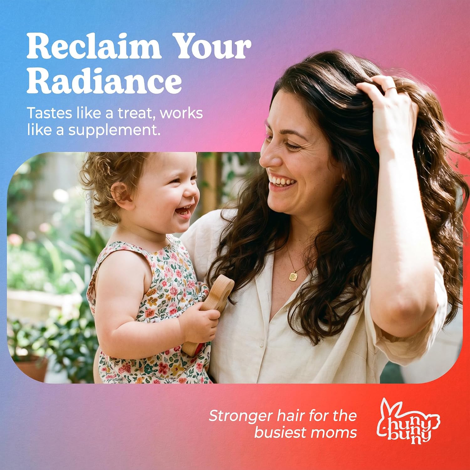 Hunny Bunny Gominolas para Cabello, Piel y Uñas, Biotina con Ácido Fólico, B12, Colágeno, Zinc, Sin Gelatina, No GMO, 60 Gominolas