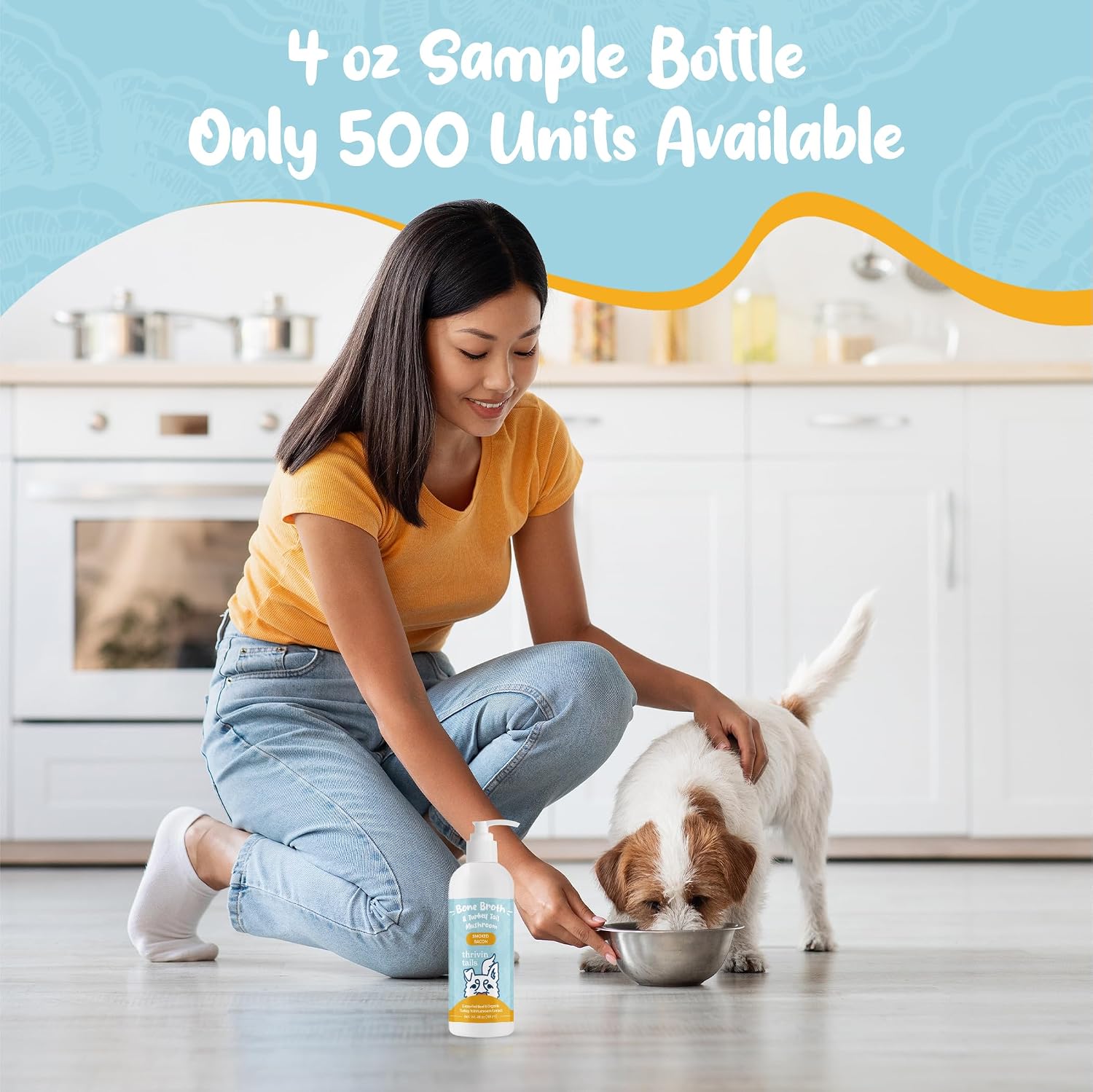 Organic Turkey Tail Mushroom & Liquid Bone Broth Dog Food Topper – Probiotic-Rich, Grain-Free Meal Enhancer for Pets – Supports Immune, Gut & Joint Health – Safe, Human-Grade, Made in USA
