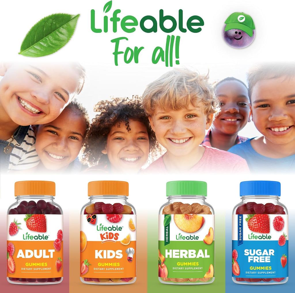Lifeable Gomitas de Vitamina D3 para Niños | 1000 UI | Sabor Fresa | 90 Gomitas