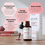 Pure Therapro Rx Vitamina B12 Sublingual - 5000 mcg con Metilcobalamina, Adenosilcobalamina e Hidroxocobalamina - 10 ml