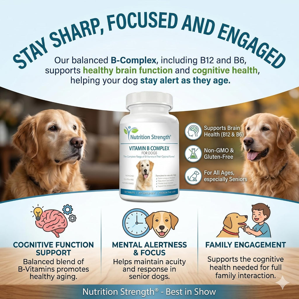 Nutrition Strength Complejo B para Perros, 120 Comprimidos Masticables