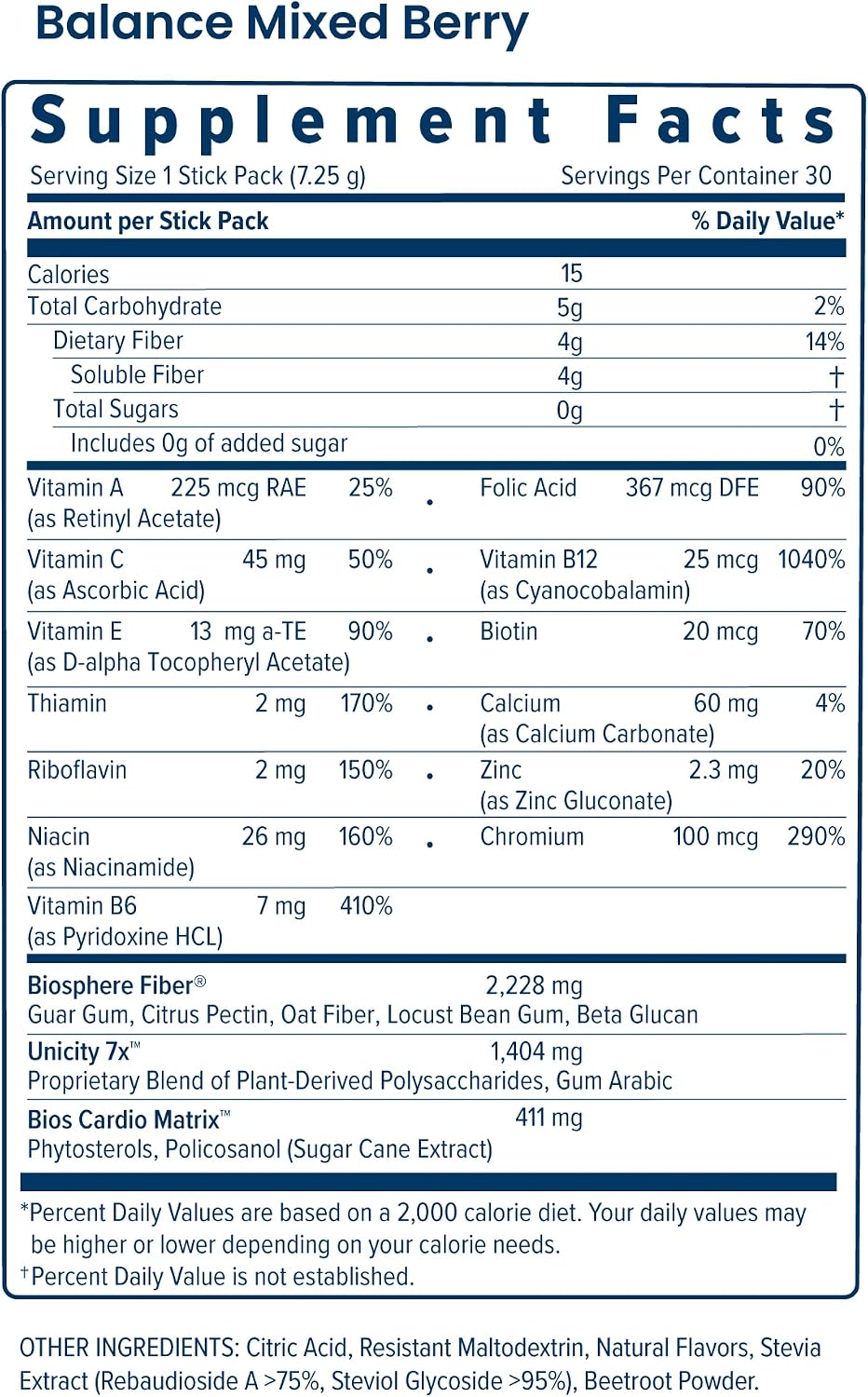 Unicity Balance Mixed Berry – 30 Stick Packs