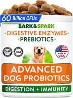 Bark&Spark Masticables Probióticos para Perros - 60 Mil Millones de UFC - 120 Unidades