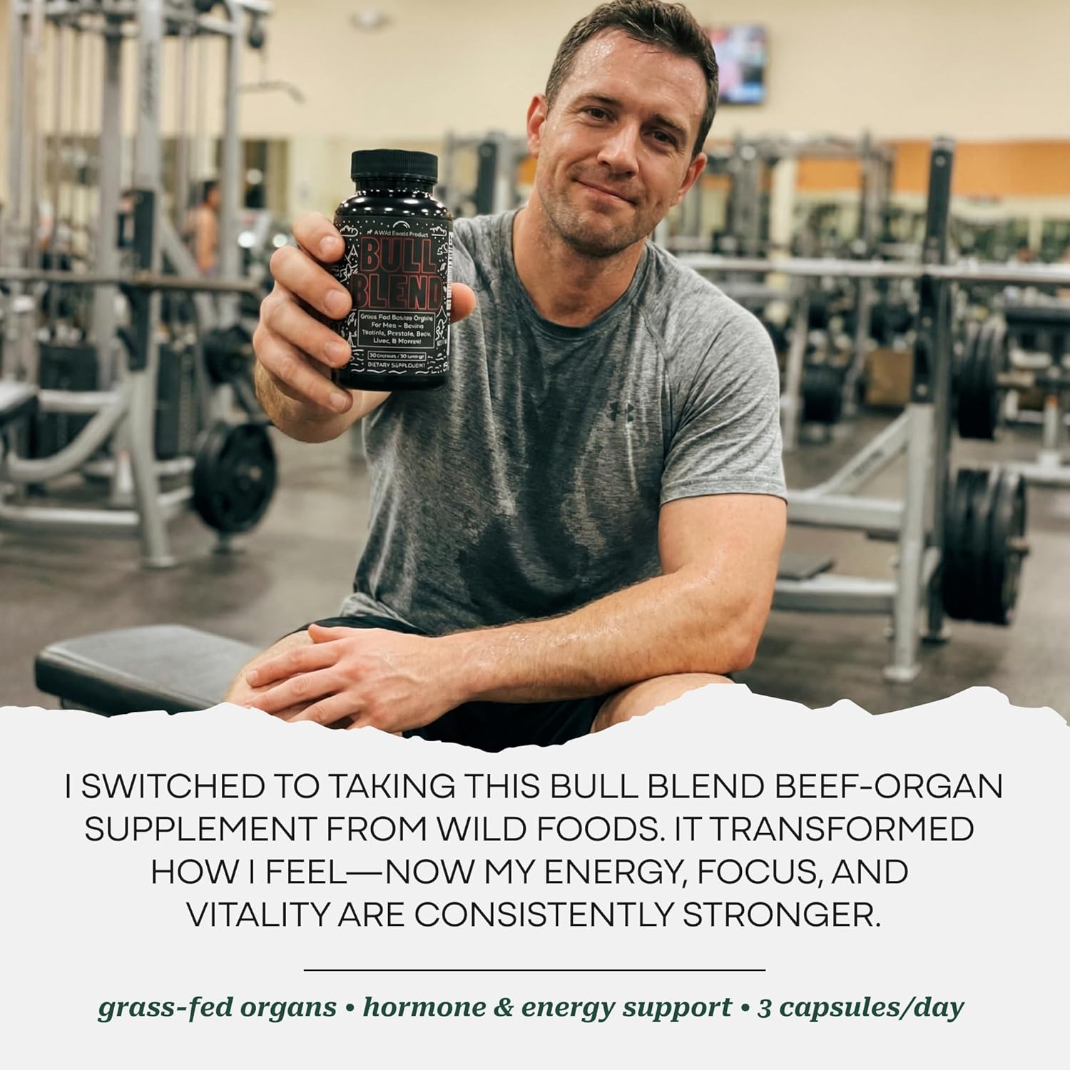 Wild Foods Complejo de Órganos de Res para Hombres (30 Días)
