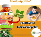 Kids Multivitamin Gummies con Magnesio y Probióticos - Vegano, Sin Gelatina, Halal, Sabores Naranja y Fresa, 90 Unidades