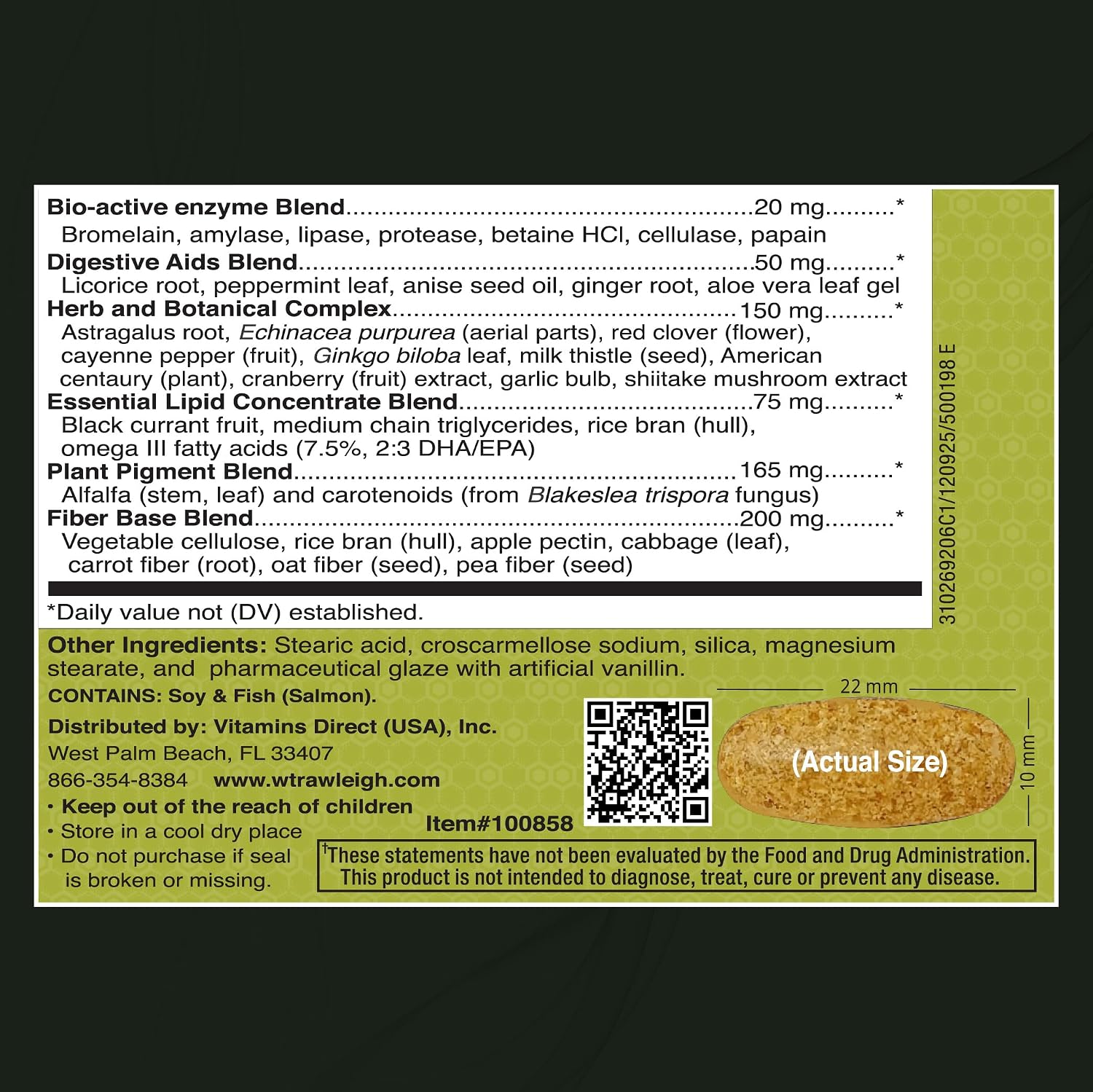 Rawleigh All-in-One Daily Nutrition Complex – Multivitamínico con Antioxidantes, Enzimas y CoQ10