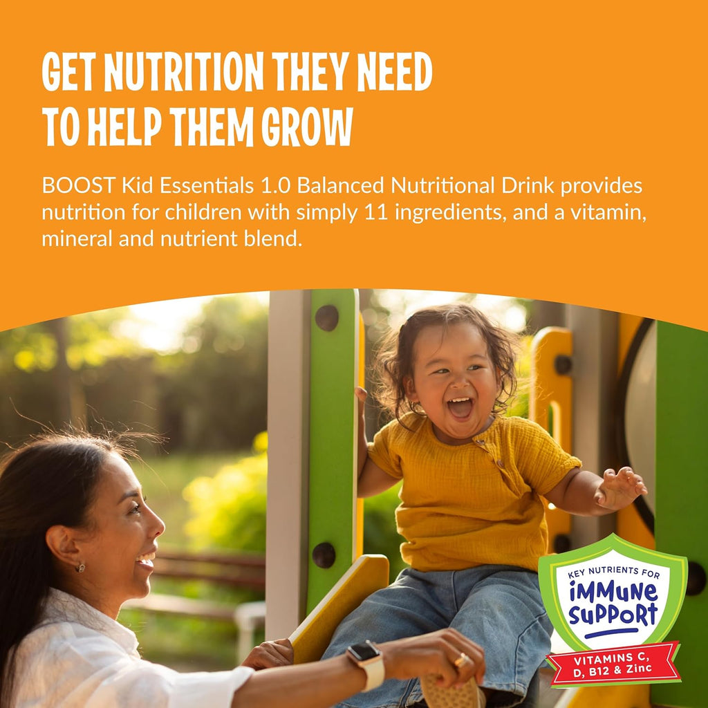 BOOST Kid Essentials 1.0kcal Bebida Nutricional Equilibrada para Niños, Chocolate Craze, 240 ml (Pack de 24)