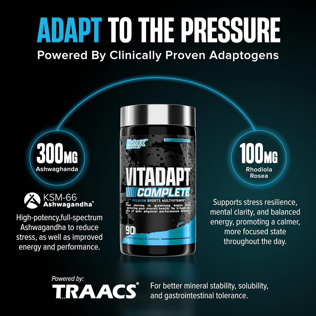 Nutrex Research Vitadapt Complete Sports Multivitamin for Men, 90 Cápsulas
