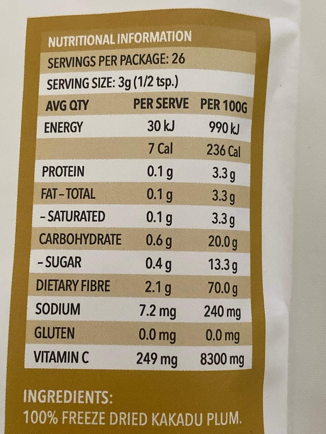 Kakadu Plum Freeze Dried Powder - 80g