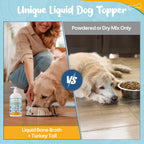 Organic Turkey Tail Mushroom & Liquid Bone Broth Dog Food Topper – Probiotic-Rich, Grain-Free Meal Enhancer for Pets – Supports Immune, Gut & Joint Health – Safe, Human-Grade, Made in USA