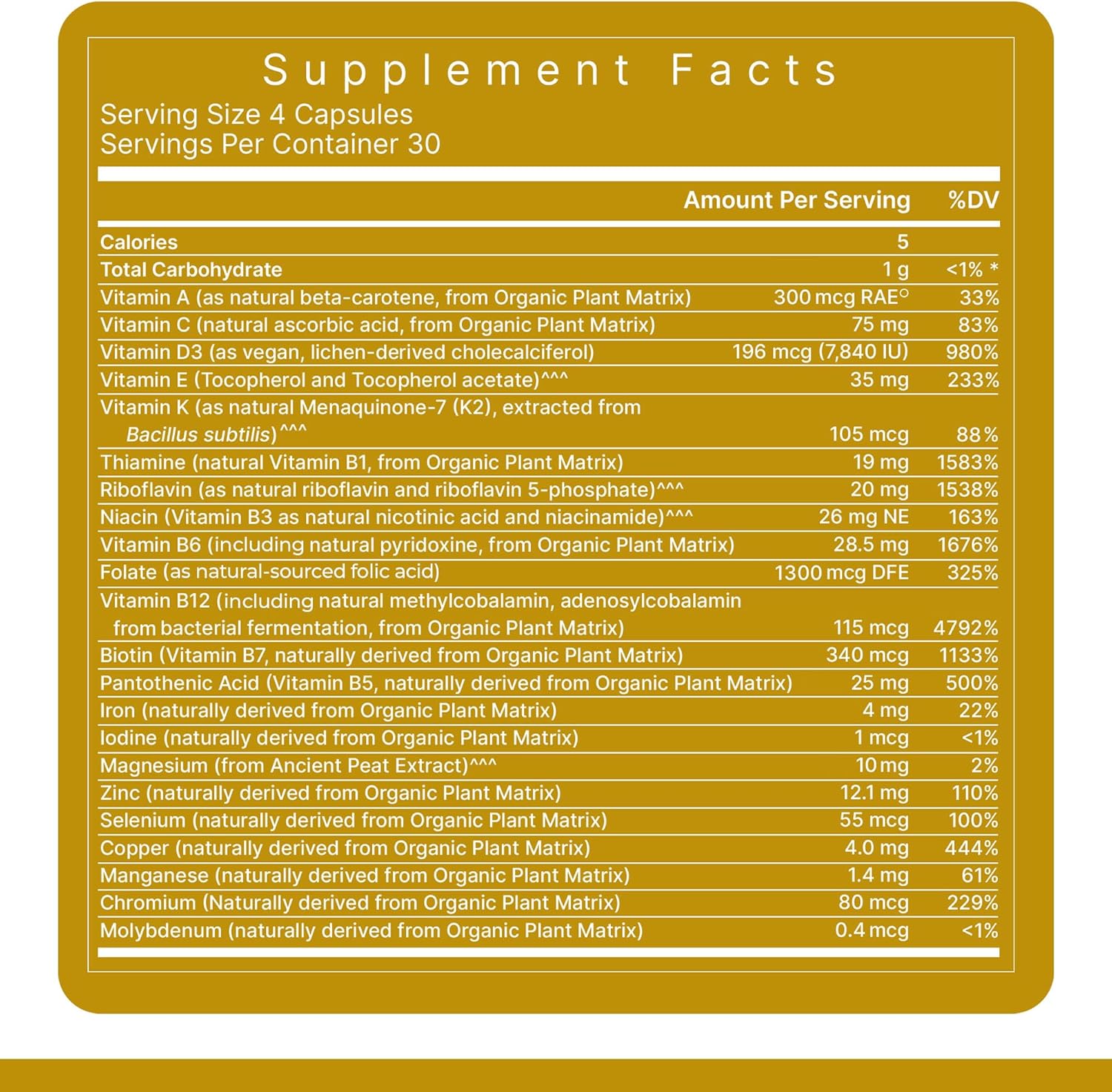 Premier Research Labs Multivitamínico Vegano - 120 Cápsulas